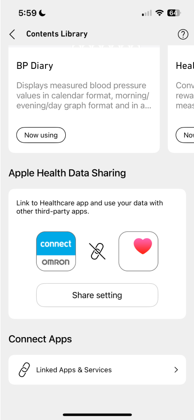 a screenshot of the apple health data sharing app